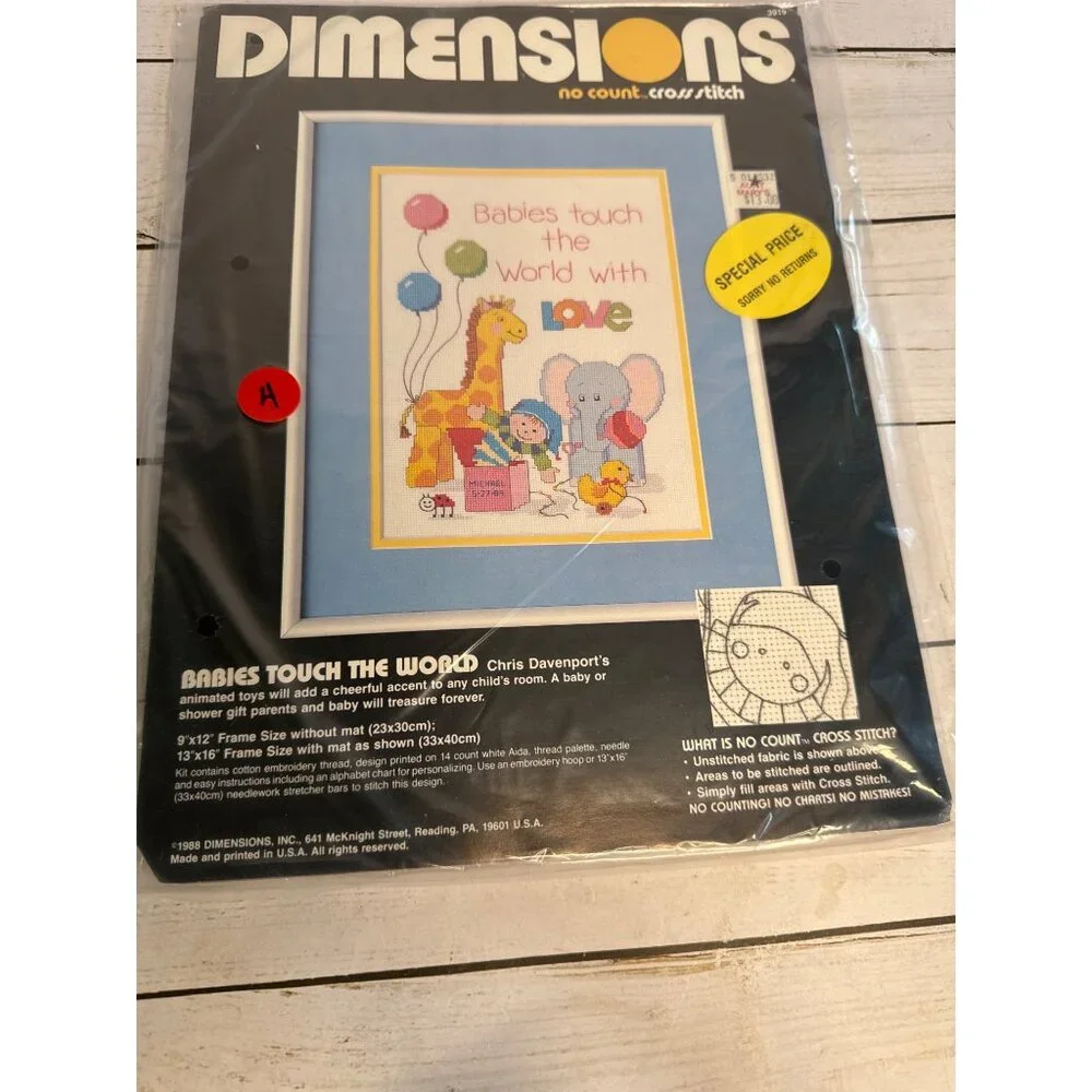 Dimensions Babies Touch The World No Count Cross Stitch 9